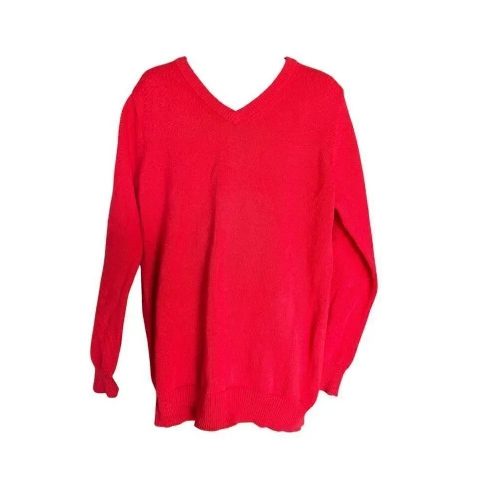 Youth Boys Carters Holiday Solid Red V Neck Cozy Dress Sweater - Sz 7